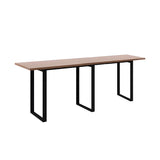 Brown Walnut Rectangle Wood Long Large Dining Bar Table Image - 10