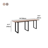 Brown Walnut Rectangle Wood Long Large Dining Bar Table Image - 21