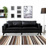 Brown Water-Resistant Leather Upholstered Back Sofa Image - 2