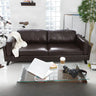 Brown Water-Resistant Leather Upholstered Back Sofa Image - 3