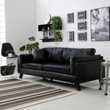 Brown Water-Resistant Leather Upholstered Back Sofa Image - 4