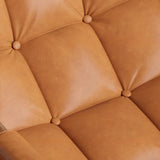 Brown Waterproof Tufted Wood Track Arms Rocking Chair Image - 10