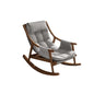 Brown Waterproof Tufted Wood Track Arms Rocking Chair Image - 13