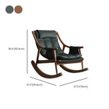 Brown Waterproof Tufted Wood Track Arms Rocking Chair Image - 15