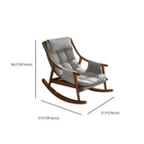 Brown Waterproof Tufted Wood Track Arms Rocking Chair Image - 16