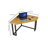 Brown Wood Black Base Fillet-Shaped Small Writing Desk Image - 11