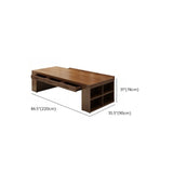 Brown Wood Drawers Exterior Shelf Sled Conference Desk Image - 29