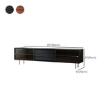 Brown Wood Enclosed Storage TV Stand with Shelves #size