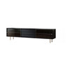 Brown Wood Enclosed Storage TV Stand with Shelves Image - 3