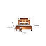 Brown Wood Frame Low Clearance Kids Bed with Footboard #size