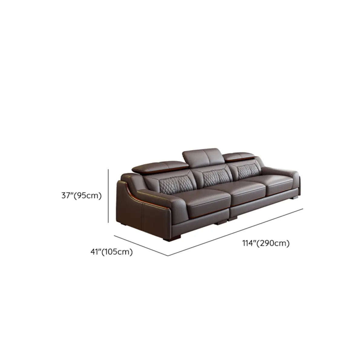 Brown Wood Frame Scratch Resistant Leather Sectional 