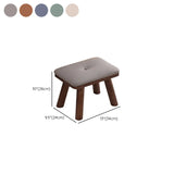 Brown Wood Rectangular Small Stool Ottoman Furniture #size