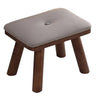 Brown Wood Rectangular Small Stool Ottoman Furniture Image - 2