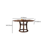 Brown Wood Round Dining Table Set with Frame Base #size