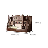 Brown Wood Storage Bunk Bed with Mattress and Bookcase Image - 24