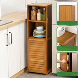 Brown Wood Storage Standard Narrow Display Cabinet Image - 19