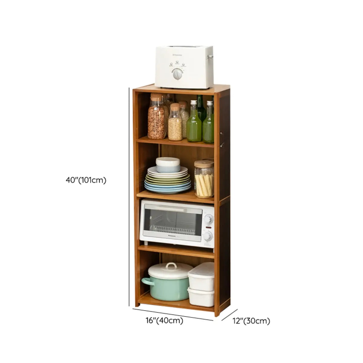 Brown Wood Storage Standard Narrow Display Cabinet Image - 28