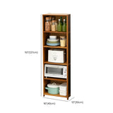 Brown Wood Storage Standard Narrow Display Cabinet Image - 29