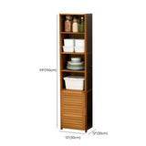 Brown Wood Storage Standard Narrow Display Cabinet Image - 34