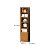 Brown Wood Storage Standard Narrow Display Cabinet Image - 35