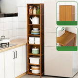 Brown Wood Storage Standard Narrow Display Cabinet Image - 4