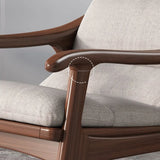 Brown Wood Track Arms Rocking Chair with Ottoman Image - 10