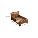 Brown Wooden Kids Bed with Guardrail and Footboard Image - 10