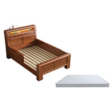 Brown Wooden Kids Bed with Guardrail and Footboard Image - 4