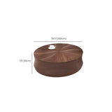 Brown Wooden Texture Round Coffee Table with Storage #size