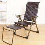 Brown Woven Metal Folding Adjustable Comfort Recliner Image - 1