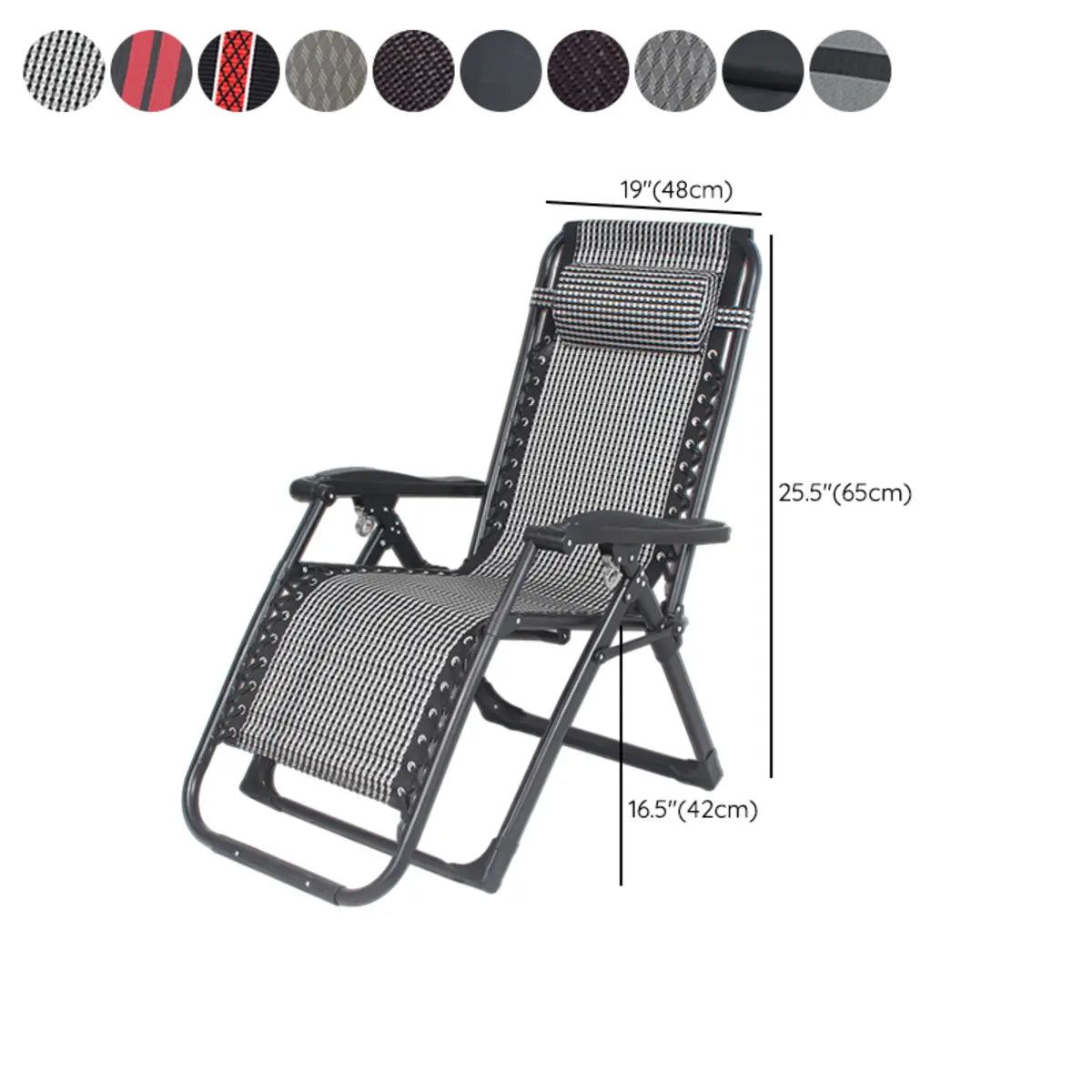 Brown Woven Metal Folding Adjustable Comfort Recliner Image - 24