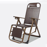 Brown Woven Metal Folding Adjustable Comfort Recliner Image - 5