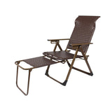 Brown Woven Metal Folding Adjustable Comfort Recliner Image - 9