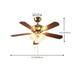 Brushed Nickel Flowers Wood Blades Ceiling Fan Light #size