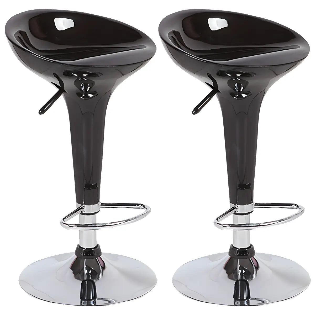 Bucket Chrome Adjustable Swivel Pedestal Bar Stool Image - 12