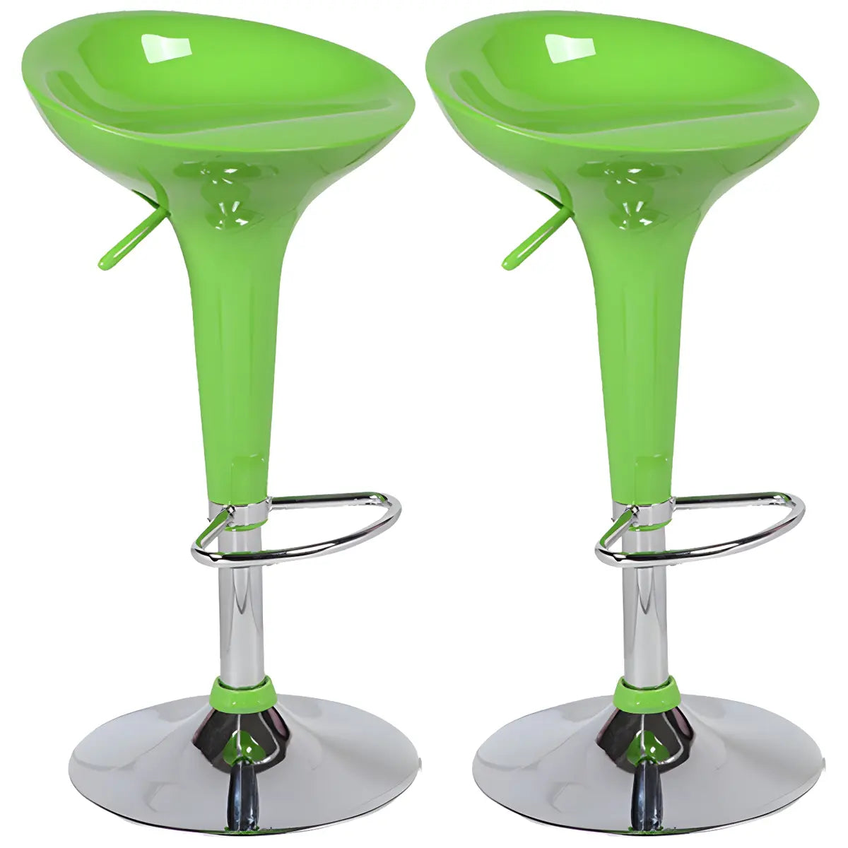 Bucket Chrome Adjustable Swivel Pedestal Bar Stool Image - 18