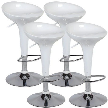 Bucket Chrome Adjustable Swivel Pedestal Bar Stool Image - 2