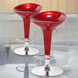 Bucket Chrome Adjustable Swivel Pedestal Bar Stool Image - 20