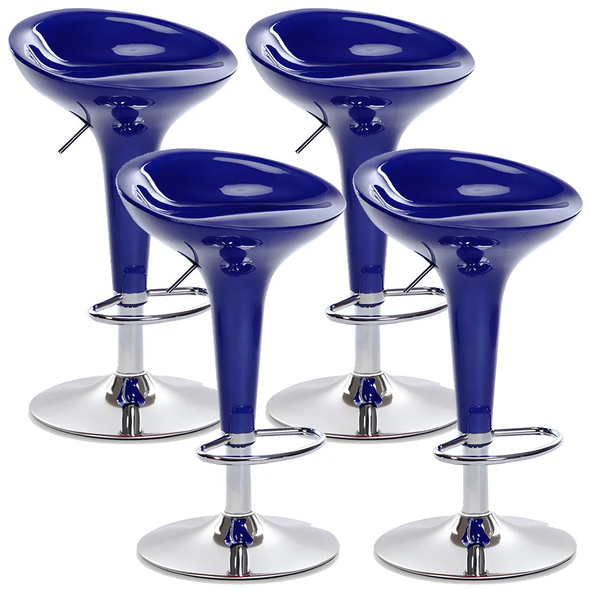 Bucket Chrome Adjustable Swivel Pedestal Bar Stool Image - 23