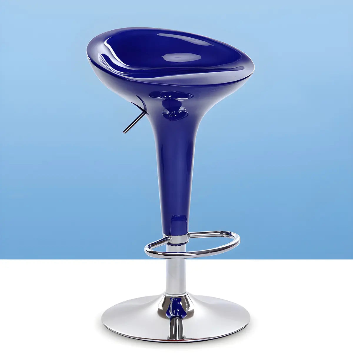 Bucket Chrome Adjustable Swivel Pedestal Bar Stool Image - 24