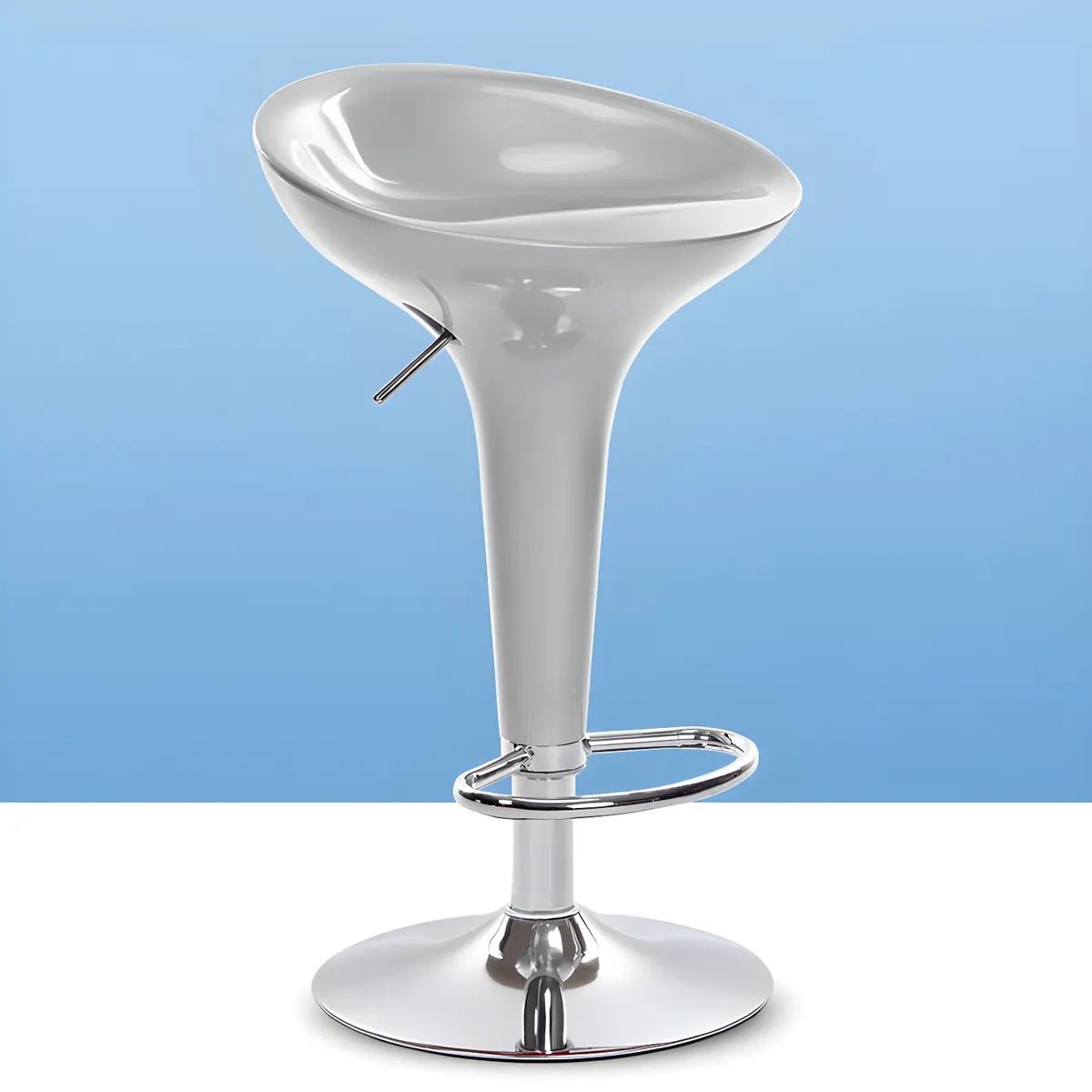 Bucket Chrome Adjustable Swivel Pedestal Bar Stool Image - 33