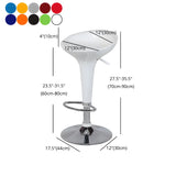 Bucket Chrome Adjustable Swivel Pedestal Bar Stool #size