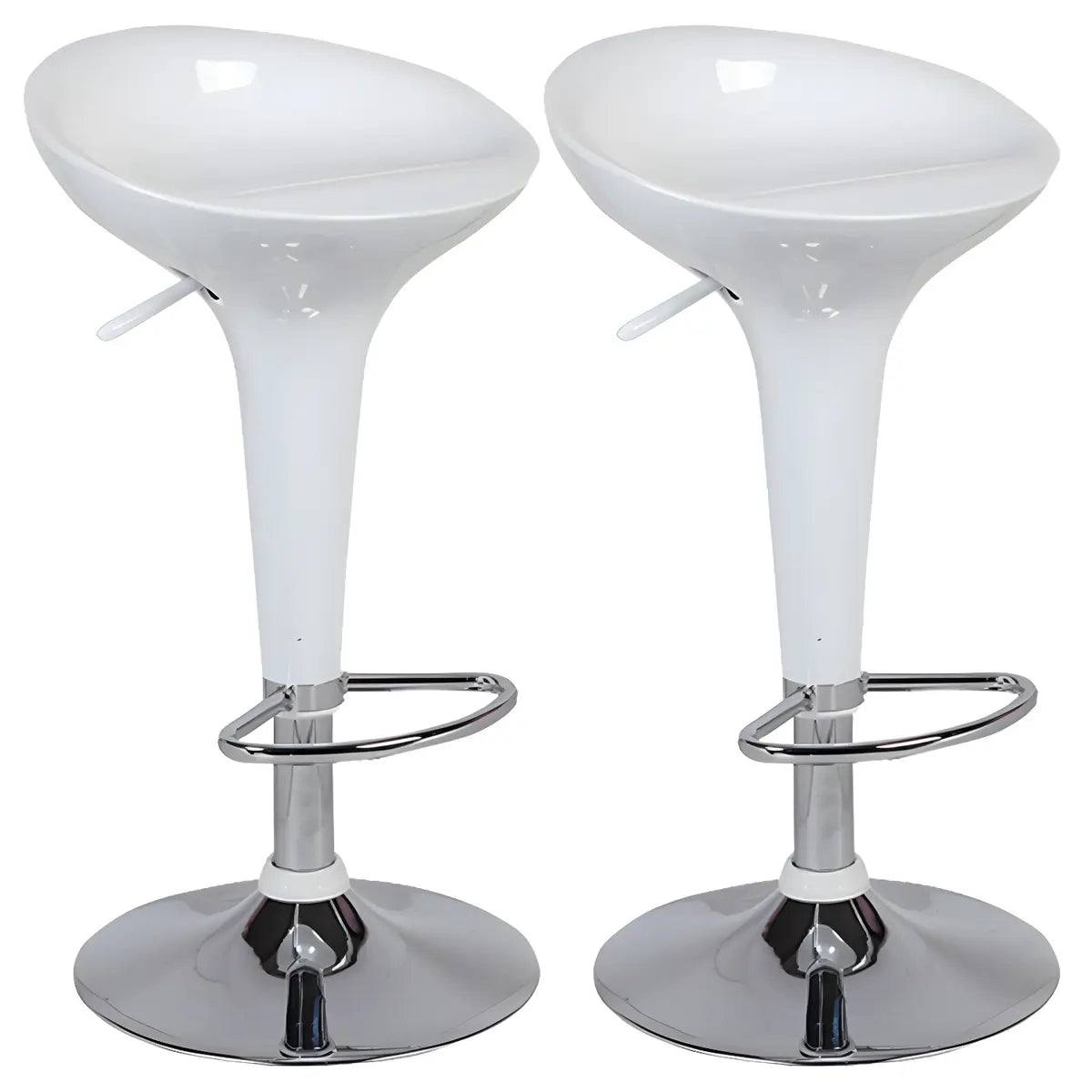 Bucket Chrome Adjustable Swivel Pedestal Bar Stool Image - 6