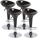 Bucket Chrome Adjustable Swivel Pedestal Bar Stool Image - 7