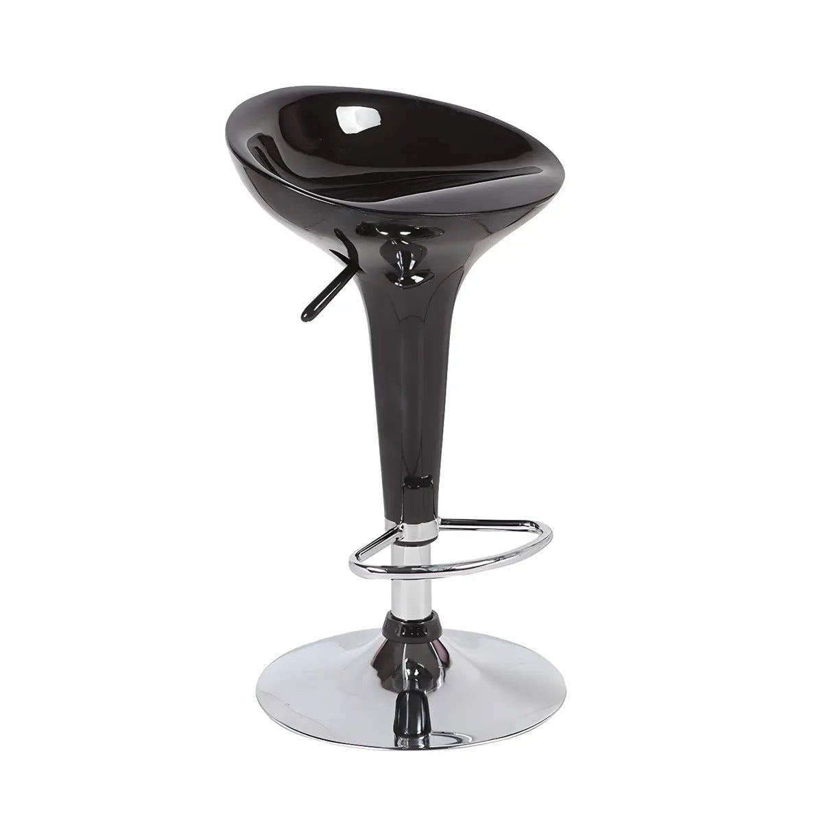 Bucket Chrome Adjustable Swivel Pedestal Bar Stool Image - 9