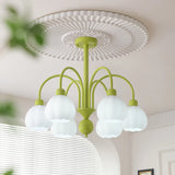 Bud Matcha Green Metal Down Living Room Chandelier Image - 1