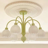 Bud Matcha Green Metal Down Living Room Chandelier Image - 10