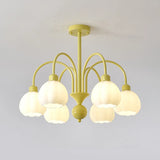 Bud Matcha Green Metal Down Living Room Chandelier Image - 13