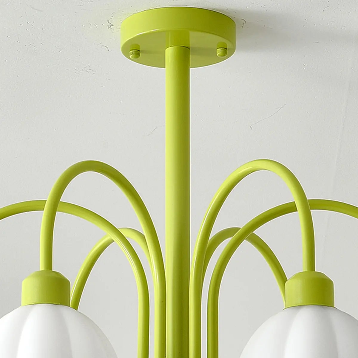 Bud Matcha Green Metal Down Living Room Chandelier Image - 20