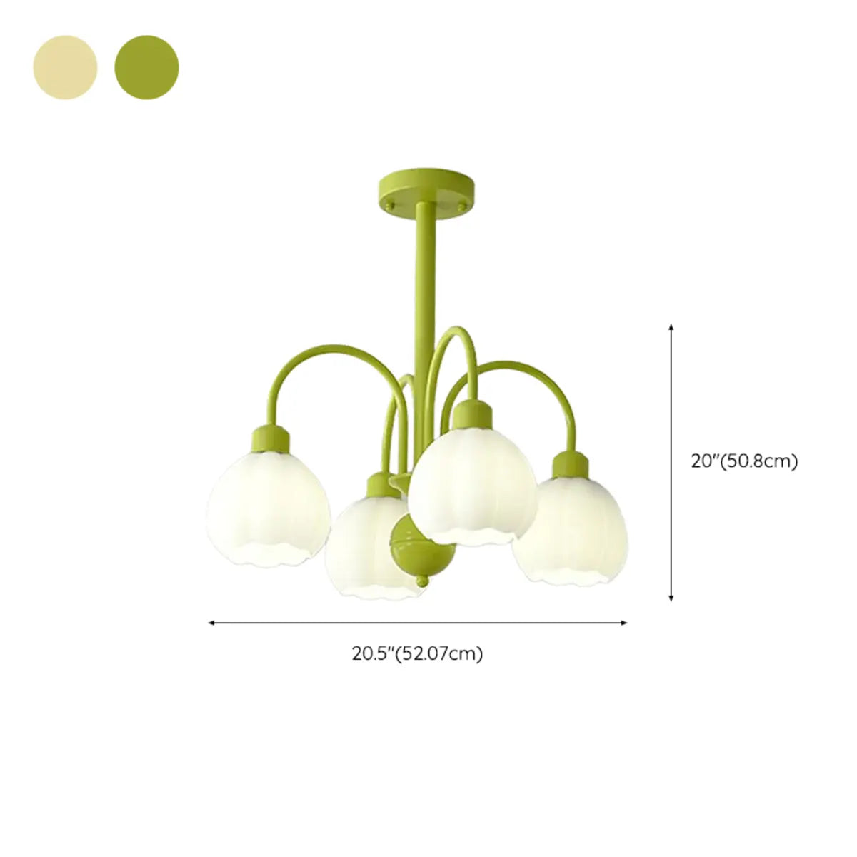 Bud Matcha Green Metal Down Living Room Chandelier 